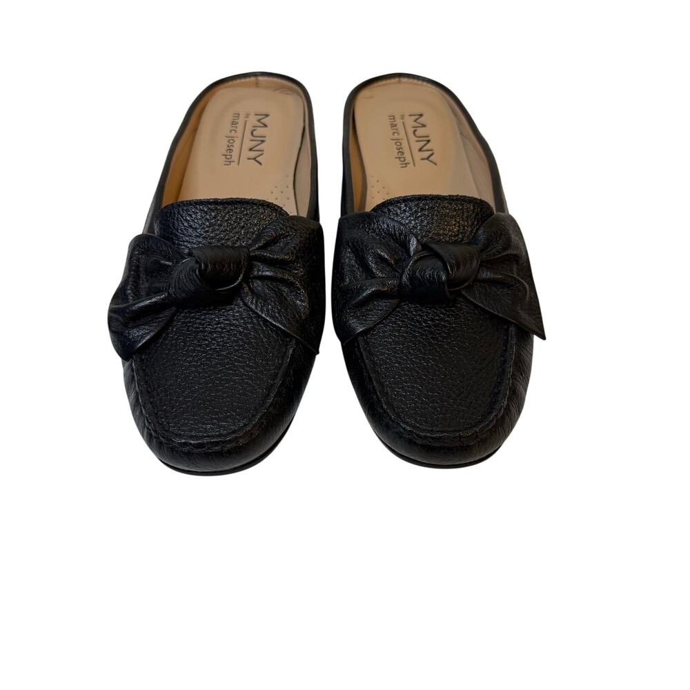 MJNY by Marc Joseph Diane St Black Leather Bow Mules 7 - Picture 3 of 11
